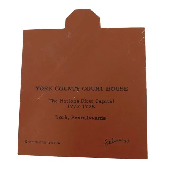 Cat's Meow Village York County Court House, York PA Signed - Picture 2 of 8